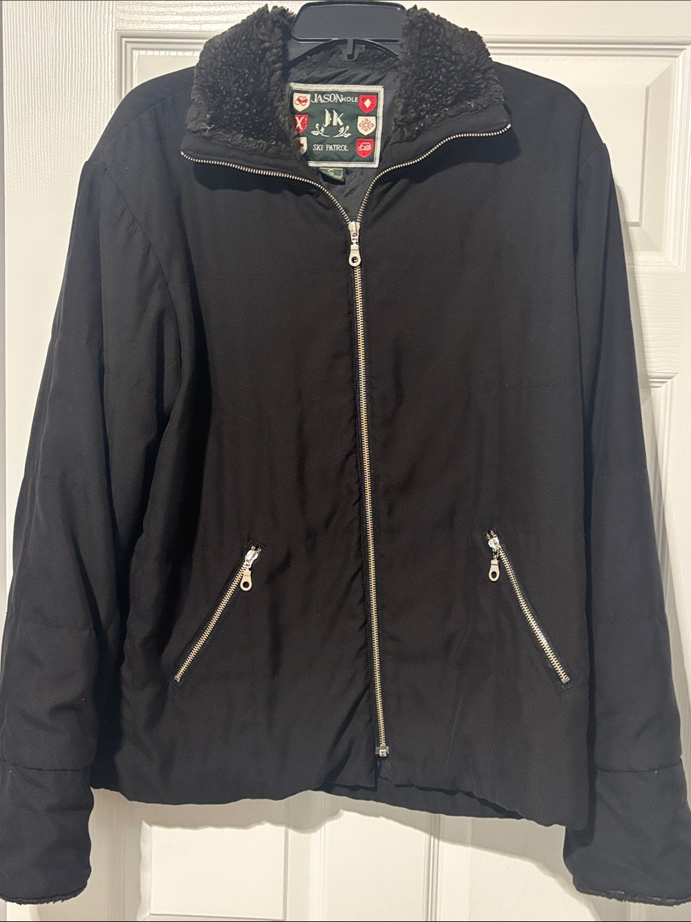 Jason Wu Black Bomber Jacket with Sherpa Collar UNISEX